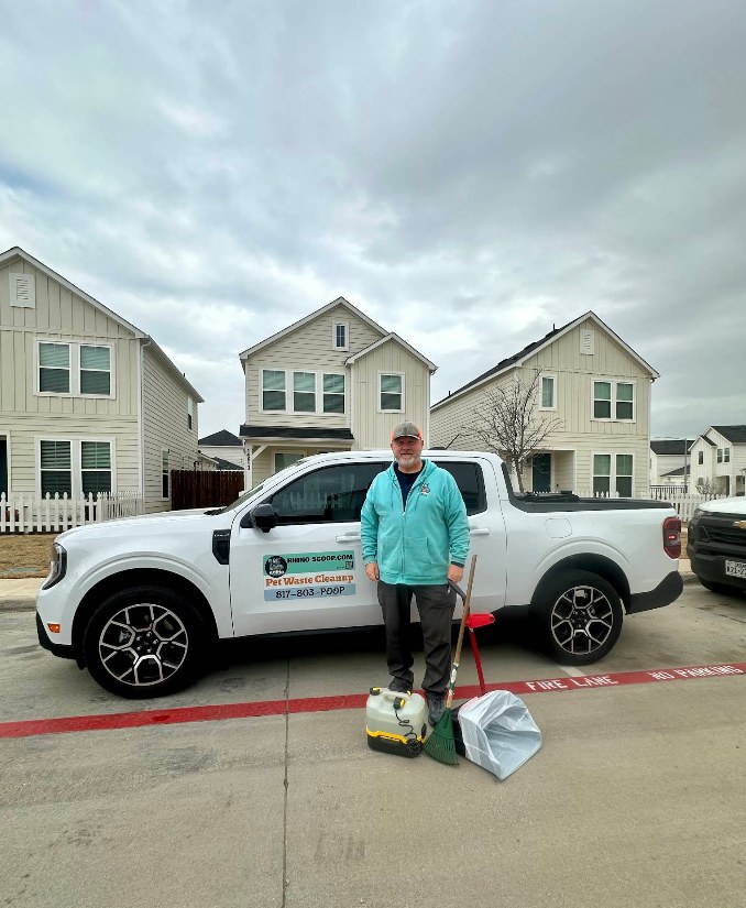 Rhino Scoop dog waste removal service in a Northeast Fort Worth backyard